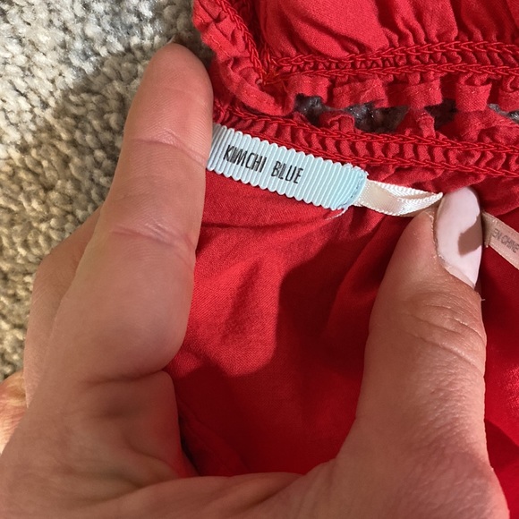 Urban Outfitters Red Embroidered Lace Halter Top - Picture 3 of 4